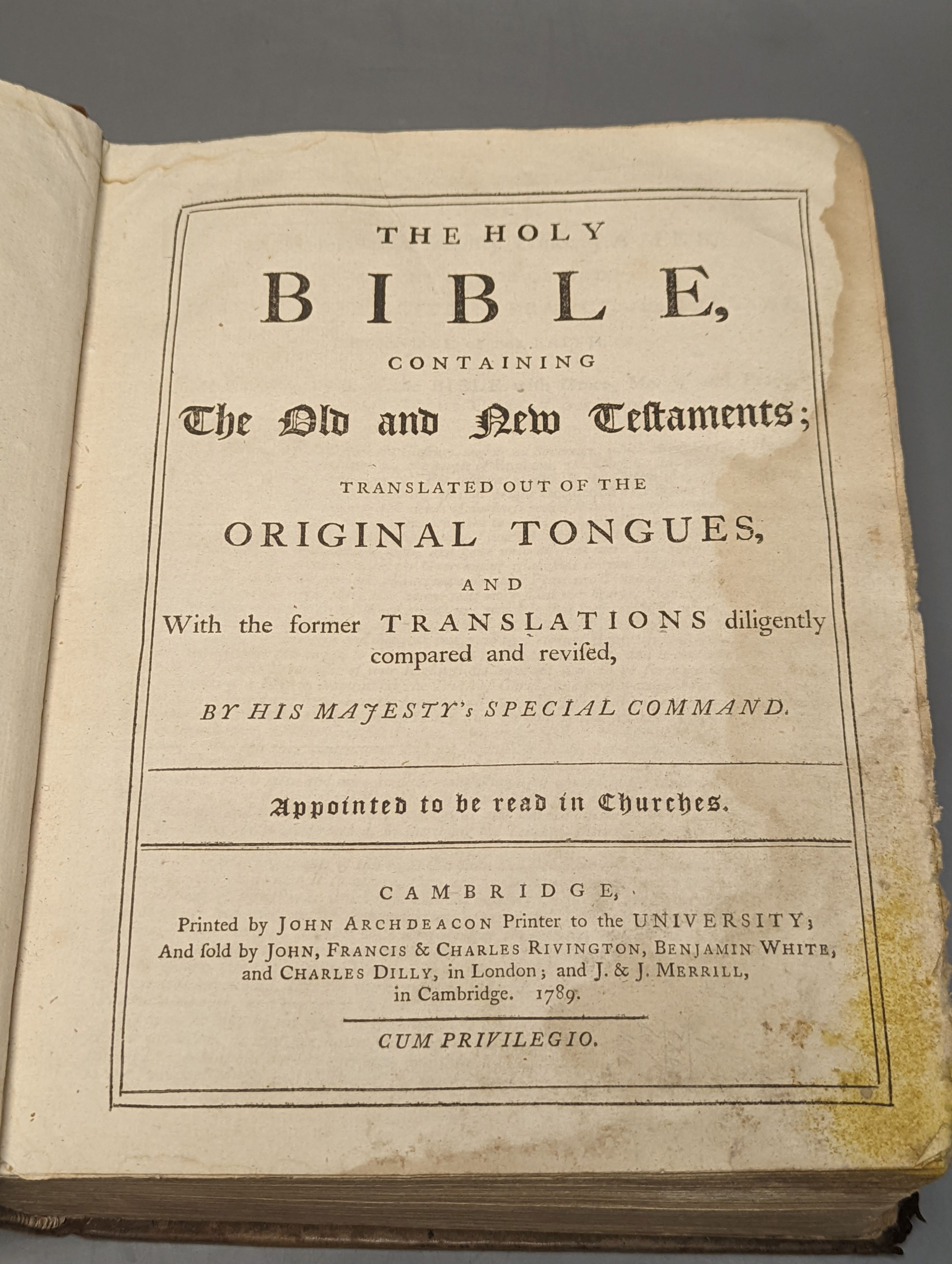 A Family Bible, 1789